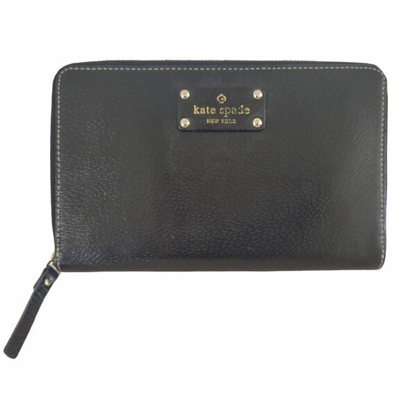 KATE SPADE Leather Wellesley Zip Around Travel Wallet for Passport & Documents - Picture 1 of 13